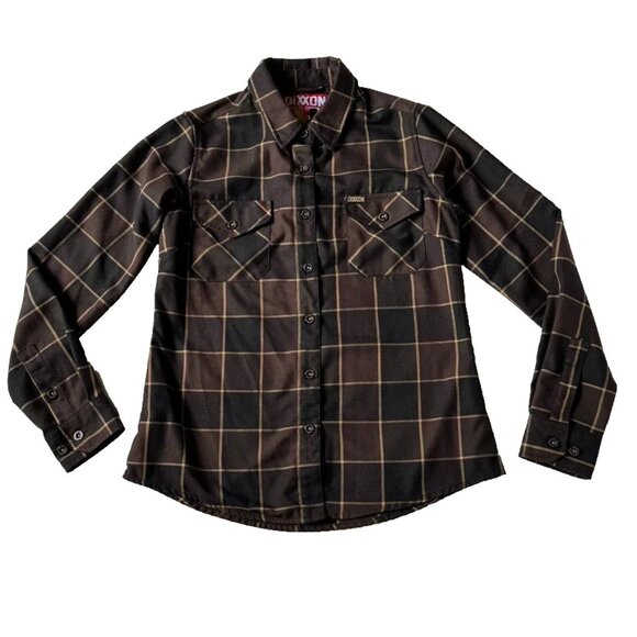 Dixxon Flannel Company Womens S The Drifter Brown Flannel Button Up Shirt - Picture 1 of 6